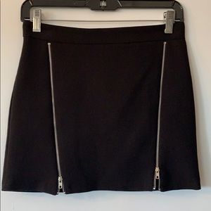black mini skirt with zippers!